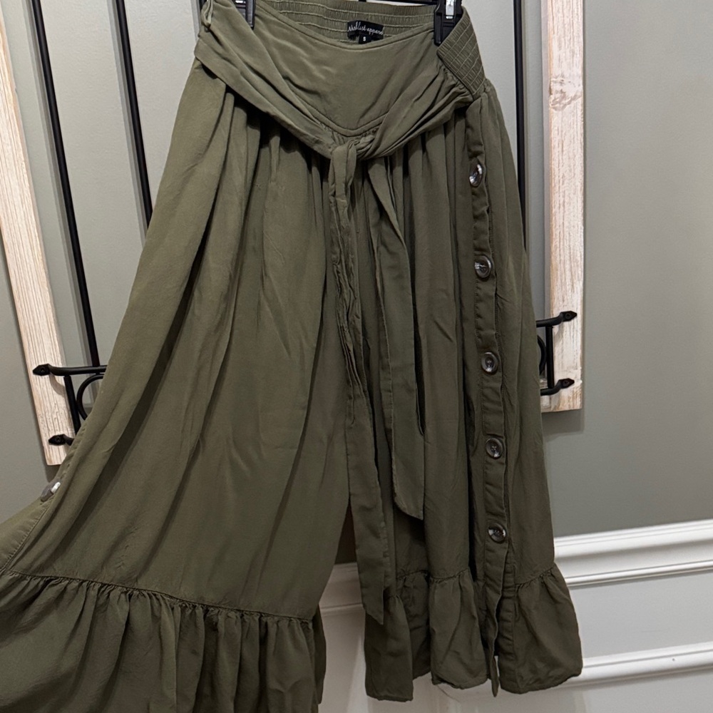 Wishlist Olive Green Wide Leg Jumpsuit Pants